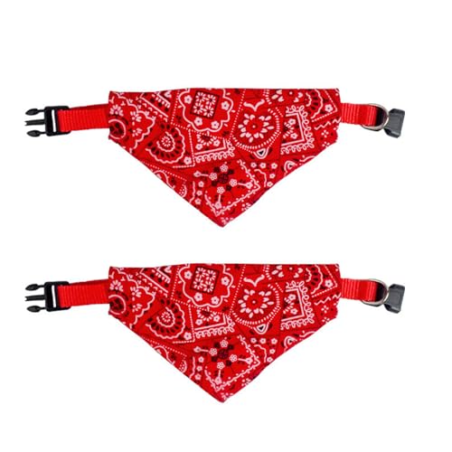 Ling & Bai Hundehalstuch-Halsband, verstellbar, Boho-Haustier-Lätzchen, Schal, Kostümzubehör für kleine, mittelgroße und große Haustiere, Rot, Größe M, 2 Stück Ling & Bai Hundehalstuch-Halsband, verstellbar, Boho-Haustier-Lätzchen, Schal, Kostümzubehör für kleine, mittelgroße und große Haustiere, Rot, Größe M, 2 Stück von Ling & Bai