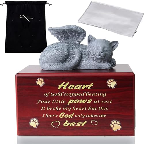 LingXianXing Haustier Einäscherung Box, Tierurnen für Katze Personalisiert Hunde urnen XLarge Holzurnen für Beerdigung Haustierurne für Hundeasche Personalisierte Urnen, für Hunde Asche von LingXianXing