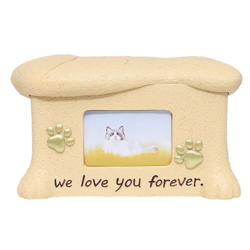 LingXianXing Haustierurne für Hundeasche, Personalisierte Urnen für Hunde Asche Tierurnen für Katze Haustier Einäscherung Box, für Asche Haustier Asche Box mit Hundeengel und Aschebeutel(Cat) von LingXianXing