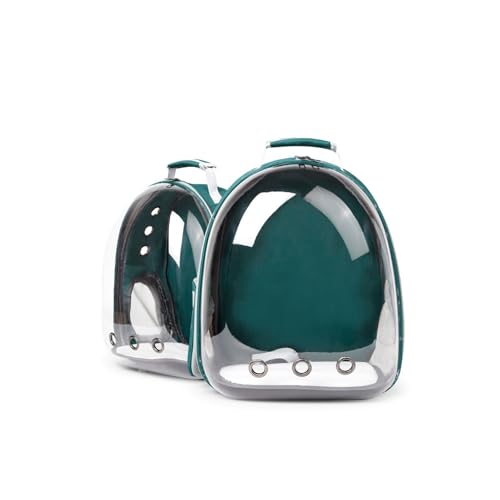 Transparenter Katzenrucksack Raumfahrzeug-Design, Aus ABS-Material, Atmungsaktiv Und Komfortabel, Geeignet Für Tägliche Reisen Und Reisen(Green) von LingXianXing