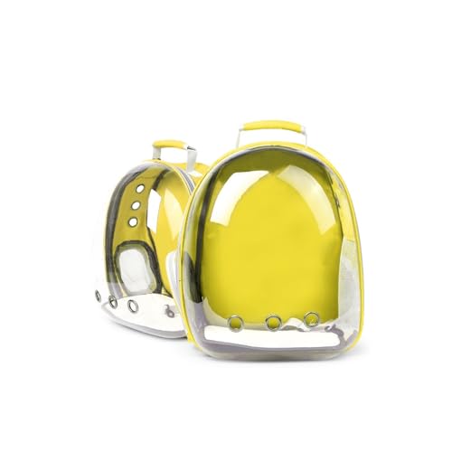 Transparenter Katzenrucksack Raumfahrzeug-Design, Aus ABS-Material, Atmungsaktiv Und Komfortabel, Geeignet Für Tägliche Reisen Und Reisen(Yellow) von LingXianXing