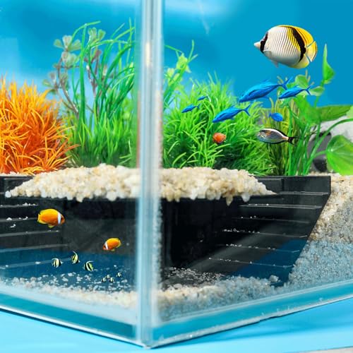 Aquarium-Unterkies, Fischtunnel, Höhle, Ecktank, Dekoration, Tunnel, Fisch und Garnelenversteck für Aquarien (Schwarz, Stil A) von LingoFoto