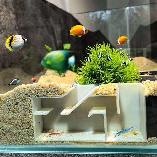 Aquarium-Unterkies, Fischtunnel, Höhle, Ecktank, Dekoration, Tunnel, Fisch und Garnelenversteck für Aquarien (Weiß, Stil C) von LingoFoto