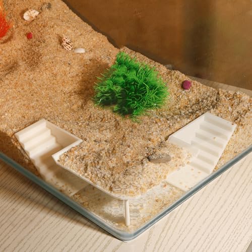 LingoFoto Aquarium-Unterkies, Fischtunnel, Höhle, Eckfische, Aquarium-Dekorationen, unter Kies, Sichttunnel, Fischhöhle für Aquarium, Versteck (Weiß, Stil 3) von LingoFoto