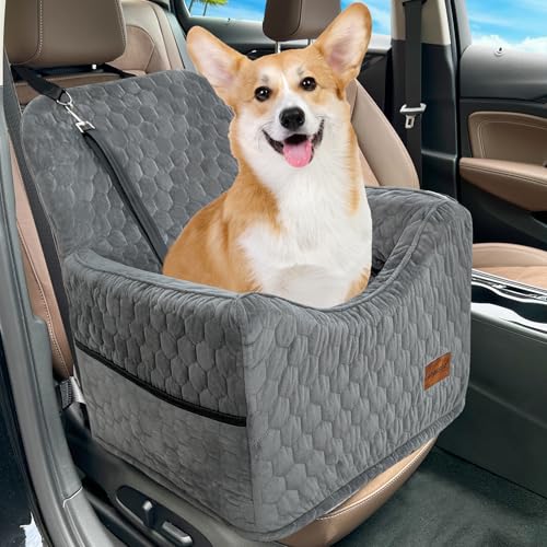 Lingusta Hunde-Autositz für kleine Hunde, Autositzerhöhung, Hunde-Autobett, waschbar, abnehmbar, für Reisen, Sicherheit, Haustierautositz mit Aufbewahrungstaschen, Reisebett, geeignet für Hunde unter Lingusta Hunde-Autositz für kleine Hunde, Autositzerhöhung, Hunde-Autobett, waschbar, abnehmbar, für Reisen, Sicherheit, Haustierautositz mit Aufbewahrungstaschen, Reisebett, geeignet für Hunde unter von Lingusta