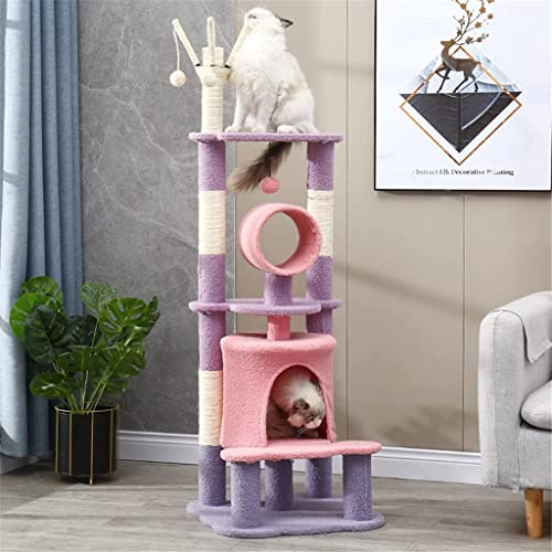Linjolly Katze Baum Kratzer Tower Condo Möbel Kratzer Pfosten Katzen Jumping Spielzeug Spiel Haus Katzen Schlafende Bett Katzen Haus Klettern Spielzeug von Linjolly