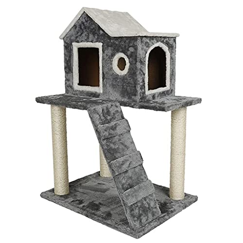Linjolly Katzen Baum Haus Katzen springen Spielzeug spaß krating Posts festkatzen Klettern Rahmen pet liefert Produkte (Color : Gray) von Linjolly