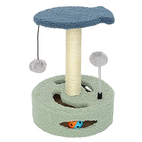 Linjolly Katzen Scratcher Katzen Kletterrahmen Sisal Katzen Baum Haus Spielzeug Katzen Kratzer Beitrag Tower Pet Products Haustiere Möbel Spielen (Color : Blue) von Linjolly
