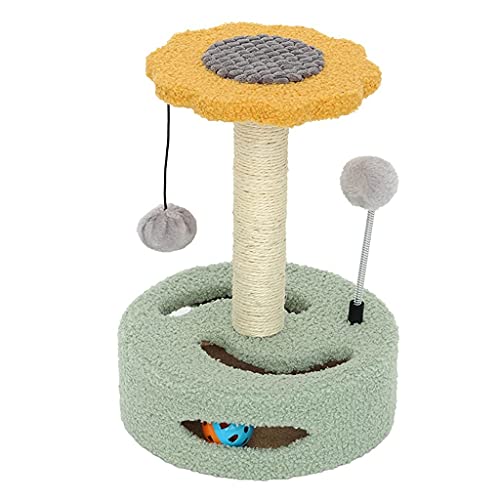 Linjolly Katzen Scratcher Katzen Kletterrahmen Sisal Katzen Baum Haus Spielzeug Katzen Kratzer Beitrag Tower Pet Products Haustiere Möbel Spielen (Color : Yellow) von Linjolly