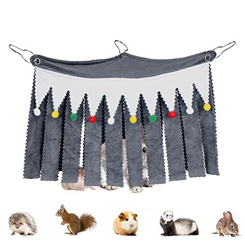 Linkidea Käfigeckversteck für Meerschweinchen, Kaninchen, Frettchen, Chinchillas, Rennmäuse, Igel, Kleintiere, Lebensraumdekoration (grau) von Linkidea
