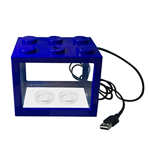 Aquarium Acryl USB Mini-Aquariumzüchter-Fischtank mit LED Leichte Home Office Desktop Dekoration Zubehör Fischvorräte Goldfischbecken (Color : Blauw) von Linmeas-753