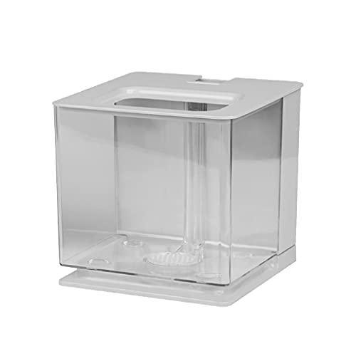 Aquarium Desktop-Kreativ-Aquarium, Wohnzimmer, Kleiner Goldfisch, Kampffisch-Aquarium, kostenloser Wasserwechsel, Büro-Dekoration, Zierfisch-Aquarium Goldfischbecken (Color : White) von Linmeas-753