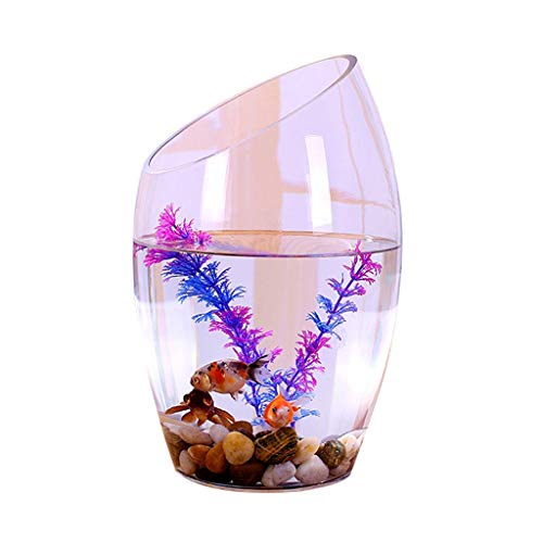 Aquarium Persönlichkeit Kreative Transparente Glas Aquarium Aquarium Hydrokultur Pflanze Goldfisch Tank Goldfischbecken (Size : S) von Linmeas-753