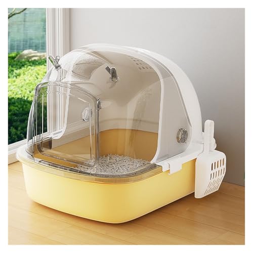 Große Katzentoilette mit Fronttürklappe und Schaufel, halbgeschlossene Katzentoilette, große Katzentoilette for kleine bis große Katzen, Privatsphäre und Aufbewahrung der Streu im Inneren(Yellow) Große Katzentoilette mit Fronttürklappe und Schaufel, halbgeschlossene Katzentoilette, große Katzentoilette for kleine bis große Katzen, Privatsphäre und Aufbewahrung der Streu im Inneren(Yellow) von Linmeas-753