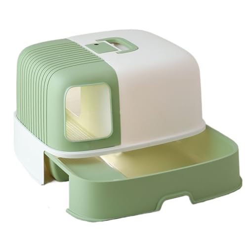 Jumbo-Katzentoilette, geschlossenes Katzentoilette mit Schaufel, Katzentoilette mit Haube und leicht zugänglichem, hochklappbarem Griff an der Oberseite und Schnallen for Mobilität und Privatsphäre(Gr Jumbo-Katzentoilette, geschlossenes Katzentoilette mit Schaufel, Katzentoilette mit Haube und leicht zugänglichem, hochklappbarem Griff an der Oberseite und Schnallen for Mobilität und Privatsphäre(Gr von Linmeas-753