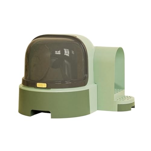 Vollständig geschlossene Katzentoilette, extragroße Katzentoilette mit Streuschaufel, Flurstreu, spritzwassergeschützte Schublade, Katzentoilette, Haustierprodukte(Green) von Linmeas-753