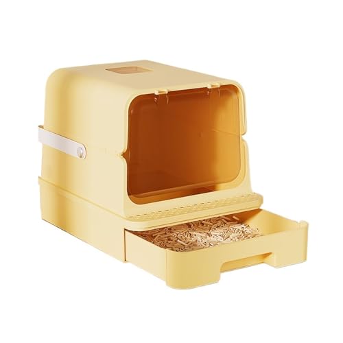 Vollständig geschlossene Katzentoilette, große Katzentoilette, Katzentoilette mit Fronteinstieg und Ausgang von oben, Katzentoilette mit Haube und leicht zugänglichem, anhebbarem Griff oben und Schnal Vollständig geschlossene Katzentoilette, große Katzentoilette, Katzentoilette mit Fronteinstieg und Ausgang von oben, Katzentoilette mit Haube und leicht zugänglichem, anhebbarem Griff oben und Schnal von Linmeas-753