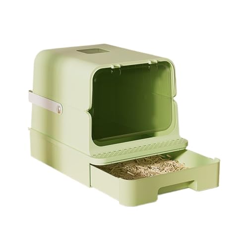 Vollständig geschlossene Katzentoilette, große Katzentoilette, Katzentoilette mit Fronteinstieg und Ausgang von oben, Katzentoilette mit Haube und leicht zugänglichem, anhebbarem Griff oben und Schnal Vollständig geschlossene Katzentoilette, große Katzentoilette, Katzentoilette mit Fronteinstieg und Ausgang von oben, Katzentoilette mit Haube und leicht zugänglichem, anhebbarem Griff oben und Schnal von Linmeas-753