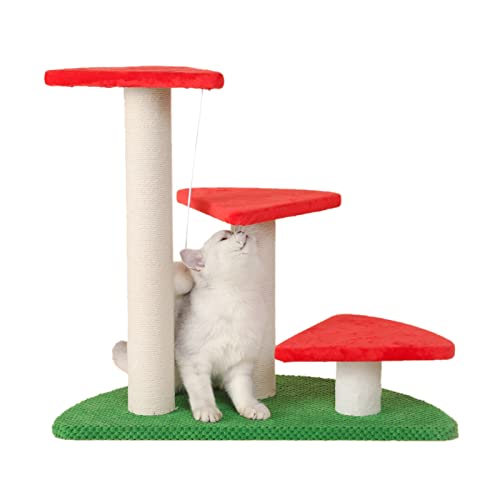 Kratzbaumleiter Katzensprungplattform Sisalkratzbaum Plüsch Hängeball Katzenspielzeug Kleines Katzenklettergerüst ( Color : Green ) von Linmeng