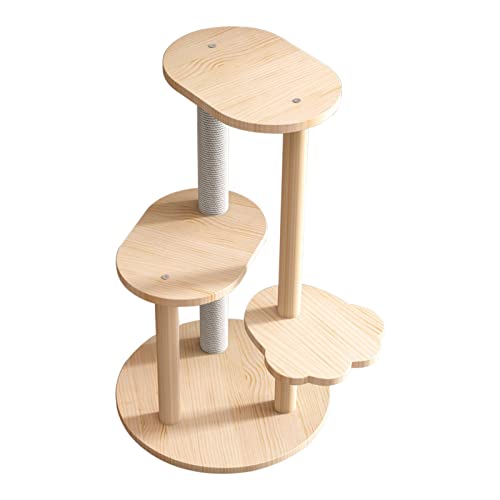 Sisal-Kratzbaum-Klettergerüst im Leiter-Stil, Massivholzbrett, stabile Katzen-Sprungplattform, einfache Installation von Linmeng