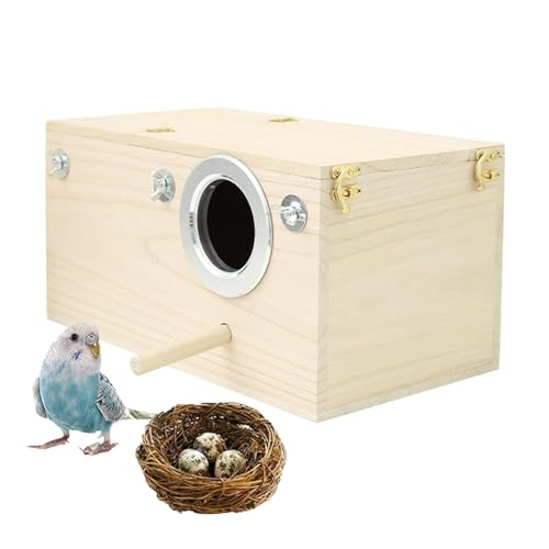 Massivholz Papagei Zucht Box, Wellensittich Nistkasten, Vogelzuchtbox Nistkasten Vogelhaus Nisthaus Vogelzuchtbox Voliere Brutkasten Für Liebevogel Ellensittich Sittich Lovebirds von Linsition