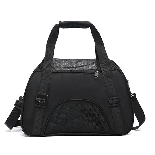 Linsomo Katzentasche, vierseitig, atmungsaktives Mesh-Haustiertasche, leicht zu tragen, Schulter-Reisetasche, Umhängetasche, Handtasche, Auto-Katzentasche (Color : Black) von Linsomo