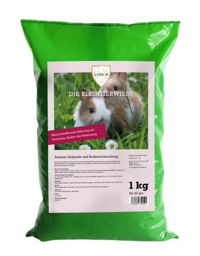 Linsor Kleintierwiese, Futtersamen Mischung für Kleintiere, Saatgut für Futterrasen, 1kg für 40m² von Linsor