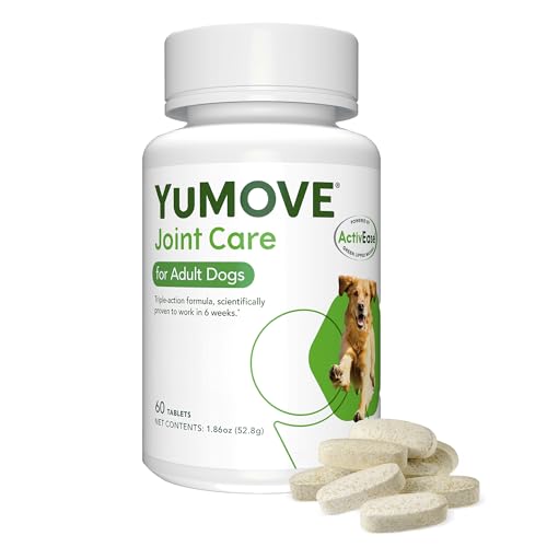 YuMOVE Gelenktabletten für Hunde mit Grünlippmuschel, Glucosamin, Chondroitin - Hüft- und Gelenkergänzung für steife ausgewachsene Hunde, 6 bis 8 Jahre,60 Tabletten, Lintbells von Yumove