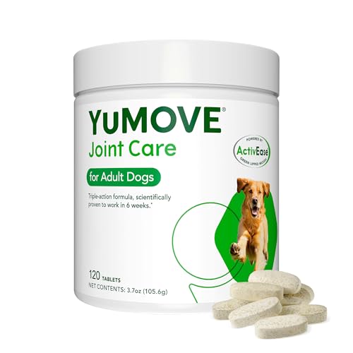 YuMOVE Gelenktabletten für Hunde mit Grünlippmuschel, Glucosamin, Chondroitin - Hüft- und Gelenkergänzung für steife ausgewachsene Hunde, 6 bis 8 Jahre,120 Tabletten, Lintbells von Yumove