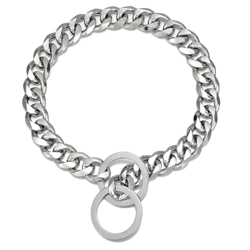 Kubanisches Gliederhalsband, 19 mm, leicht, langlebig, mit O-Ring-Verschluss, passend für Halsumfang von 25,4 cm bis 66 cm, 9 Größen, hypoallergen, 30,5 cm von LionWay