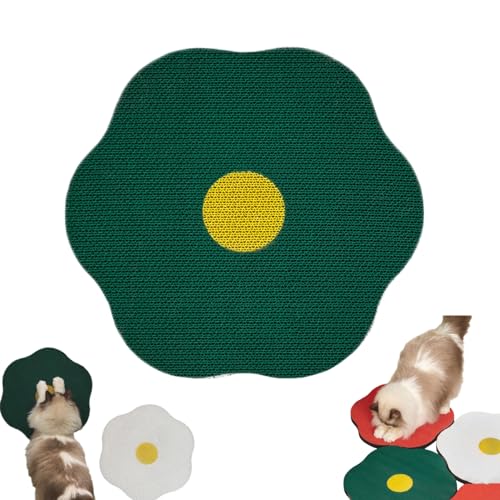 Flower Scratching Pad for Cats on Wall, Cat Wall Scratcher Corrugated Cardboard, CuddlesMeow Flower Scratching Pad, Cat Scratching Mat Furniture Protector (Green Flowers) von Lioncool