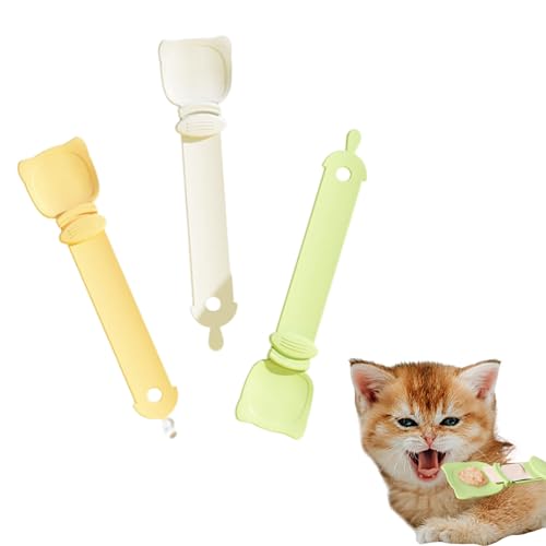 Lioncool Happy Spoon for Cats, Cat Strip Feeder, Cat Strip Happy Spoon, Cat Wet Treat Squeeze Treat Spoon, Cat Treat Spoon Squeeze, Multi Functional Pet Spoons von Lioncool