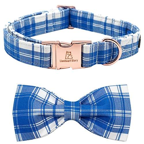 Lionheart Glory Hundehalsband, Hundehalsband für Jungen, Fliege, Blau, verstellbares Hundehalsband mit Fliege, niedliches Geschenk, Schleifen, Hundehalsband für X-Small Puppy von Lionheart glory