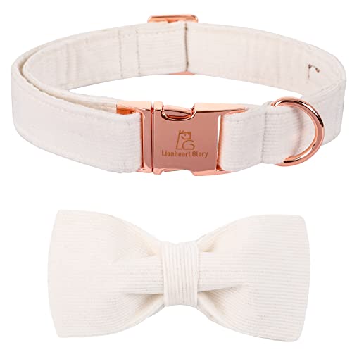 Lionheart glory Hundehalsband, Cord-Hundehalsband mit Schleife, Haustier weich und bequem Fliege Krawatte Halsband einstellbare Hundehalsband für kleine mittlere große Hunde von Lionheart glory