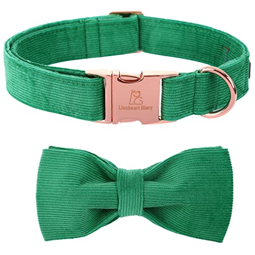 Lionheart glory Hundehalsband, Cord-Hundehalsband mit Schleife, Haustier weich und bequem Fliege Krawatte Halsband einstellbare Hundehalsband für kleine mittlere große Hunde von Lionheart glory