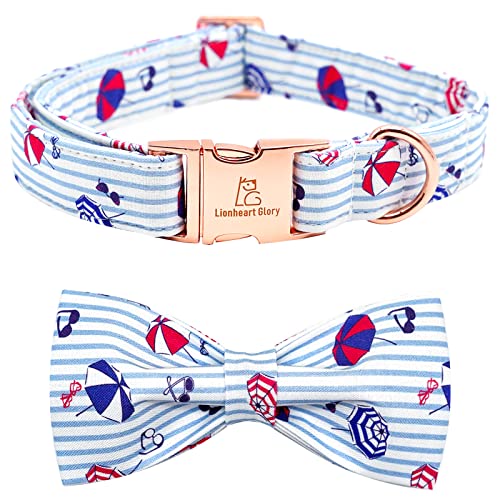 Lionheart glory Hundehalsband, Hundehalsband mit Schleife, Sommerstreifen für Jungen, Fliege, niedliches Haustierhalsband, Geschenk für X-Small Welpen und Katze Lionheart glory Hundehalsband, Hundehalsband mit Schleife, Sommerstreifen für Jungen, Fliege, niedliches Haustierhalsband, Geschenk für X-Small Welpen und Katze von Lionheart glory