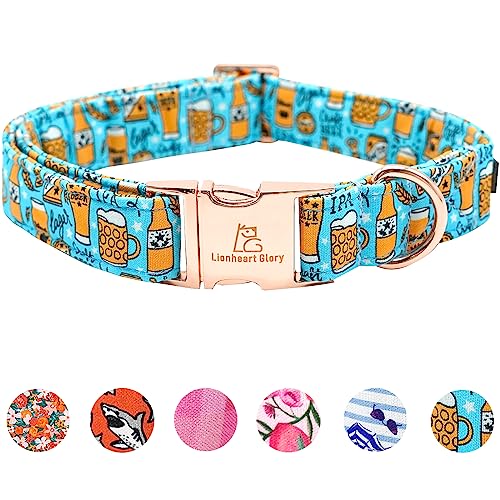 Lionheart glory Hundehalsband Blau Hundehalsband Bier Hundehalsband Partyhalsband Hund Junge oder Mädchen Weich Langlebig Verstellbar Hundehalsbänder für kleine Hunde Haustier Geschenk von Lionheart glory