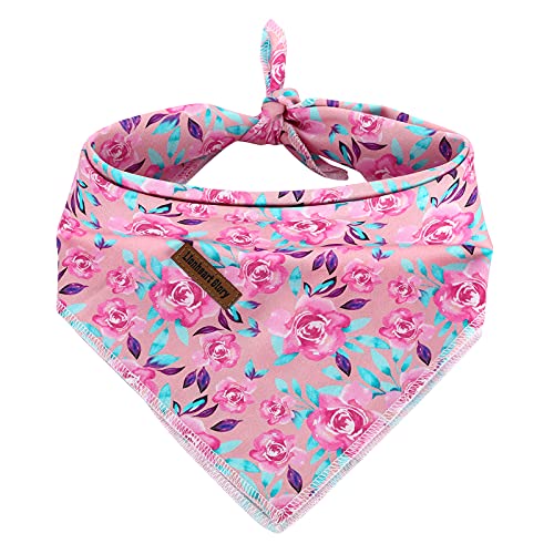 Lionheart glory Hundehalstuch, waschbar, weiche Baumwolle, Blumenmuster, verstellbar, quadratisch, für große Hunde, Rosa, 1 Packung Lionheart glory Hundehalstuch, waschbar, weiche Baumwolle, Blumenmuster, verstellbar, quadratisch, für große Hunde, Rosa, 1 Packung von Lionheart glory