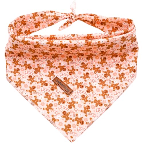 Lionheart glory Hundehalstuch, waschbar, weiche Baumwolle, Weihnachts-Lätzchen, Schal, verstellbares Halstuch, quadratisch, Hundehalstücher für große Hunde, rosa Bandanas von Lionheart glory