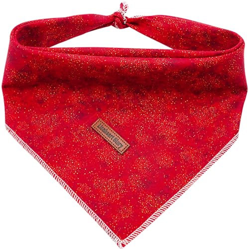 Lionheart glory Hundehalstuch, waschbar, weiche Baumwolle, Weihnachts-Lätzchen, Schal, verstellbares Halstuch, quadratisch, Hundehalstücher für kleine Hunde, rote Bandanas von Lionheart glory