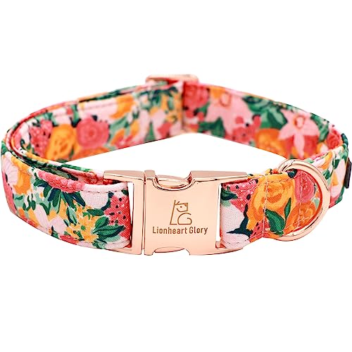 Lionheart glory Premium Floral Hundehalsband, Frühlings-Hundehalsband, verstellbar, strapazierfähig, für kleine Hunde, Haustiergeschenk von Lionheart glory