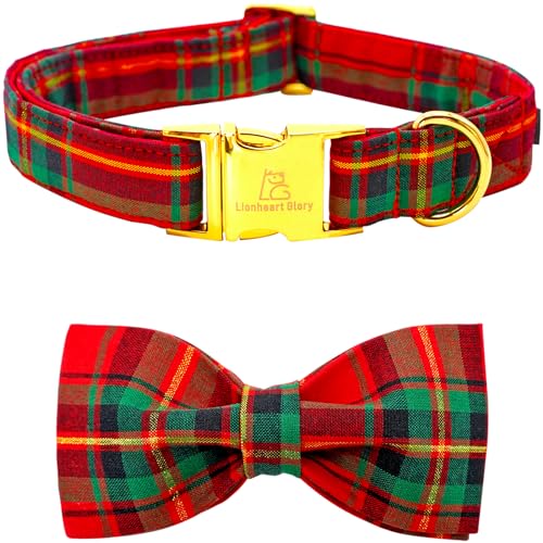 Lionheart glory Weihnachten kariert Hundehalsband, Hundeschleife Halsband Adjustable Comfortable Bowtie Halsbänder für kleine Hunde Mädchen oder Jungen Fall Kragen Hund Schleife von Lionheart glory