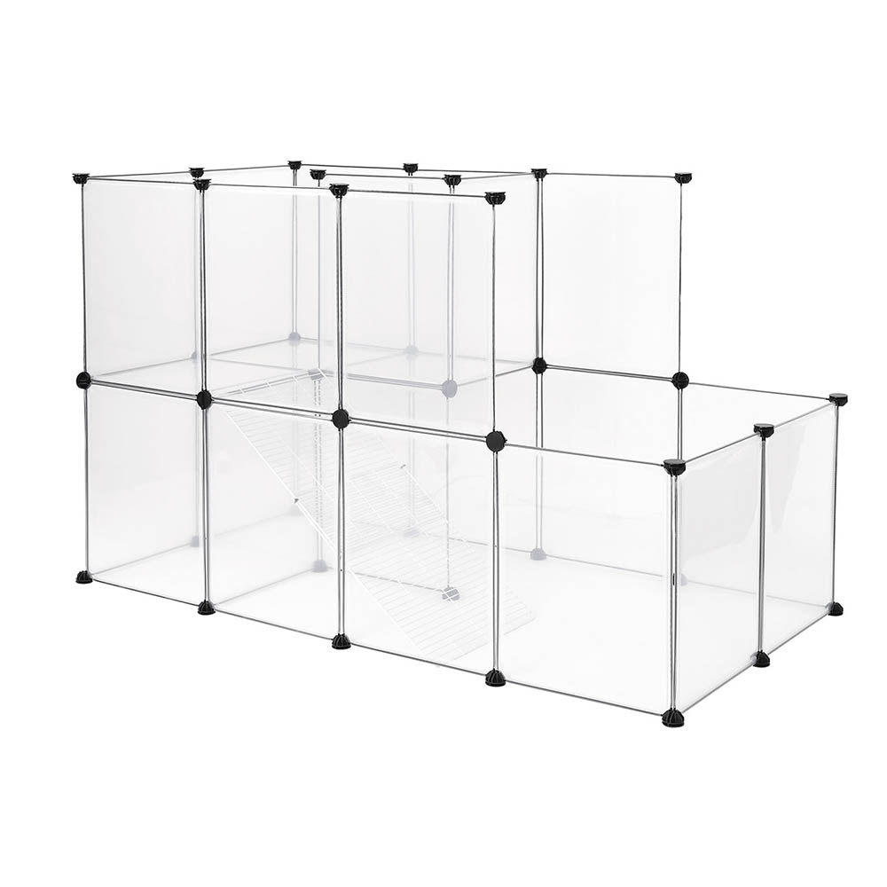 Lionto Freilaufgehege aus Kunststoff über 2 Etagen - L 147 x B 75 x H 92 cm von Lionto