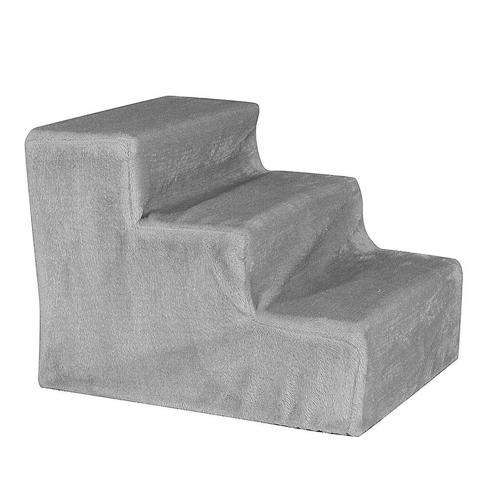 Lionto Haustiertreppe mit Plüschbezug - hellgrau: L 46 x B 36 x H 34 cm Lionto Haustiertreppe mit Plüschbezug - hellgrau: L 46 x B 36 x H 34 cm von Lionto