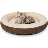 Lionto Katzenbett rund, Oxford- & Plüschstoff, 55 cm Durchmesser, braun von Lionto