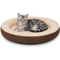 Lionto Katzenbett rund, Oxford- & Plüschstoff, 65 cm Durchmesser, braun von Lionto