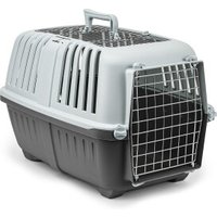 Lionto Katzentransportbox aus Kunststoff mit Metalltür und -öffnung, 58,5x35,5x40 cm, anthrazit von Lionto