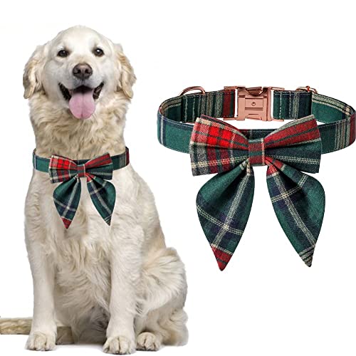 Lipfer Weihnachten Hundehalsband Schneeflocke Schleife Haustier Halsbänder für Kleine Mittlere Große Hunde Katzenhalsband Halskette Weihnachten Party Haustier Zubehör von Lipfer