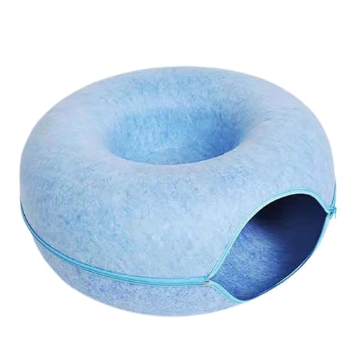 Meowmaze Cat Bed, Meowmaze Cat Tunnel Bed, Felt Cat Donut, Cat Donut Bed Tunnel, Washable Interior Cat Play Tunnel, Cat Cave for Indoor Cats (C,L) von Lipski