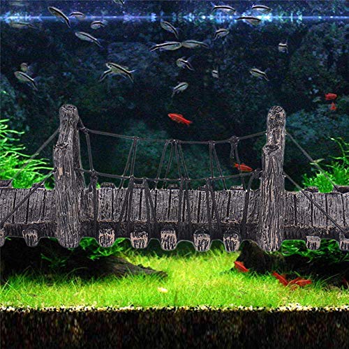 Liqusperhigt Ornamente Für Aquarien Aquariensteine 1 Stücke Imitation Bridge Decor Für Aquarium Ornamente Aquarium Landschaft Holz Farbe Brücken von Liqusperhigt